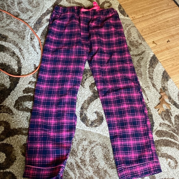 Pajama bottoms with pocket size large, pink, and navy - Picture 1 of 3